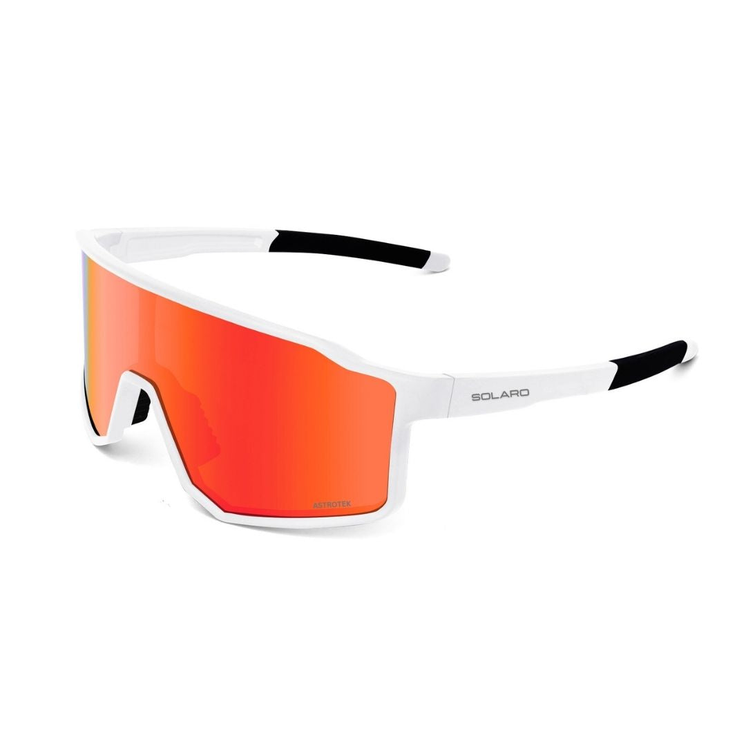 Solaro Shades white and red youth sunglasses for baseball, softball, running and more. Best youth sports sunglasses.