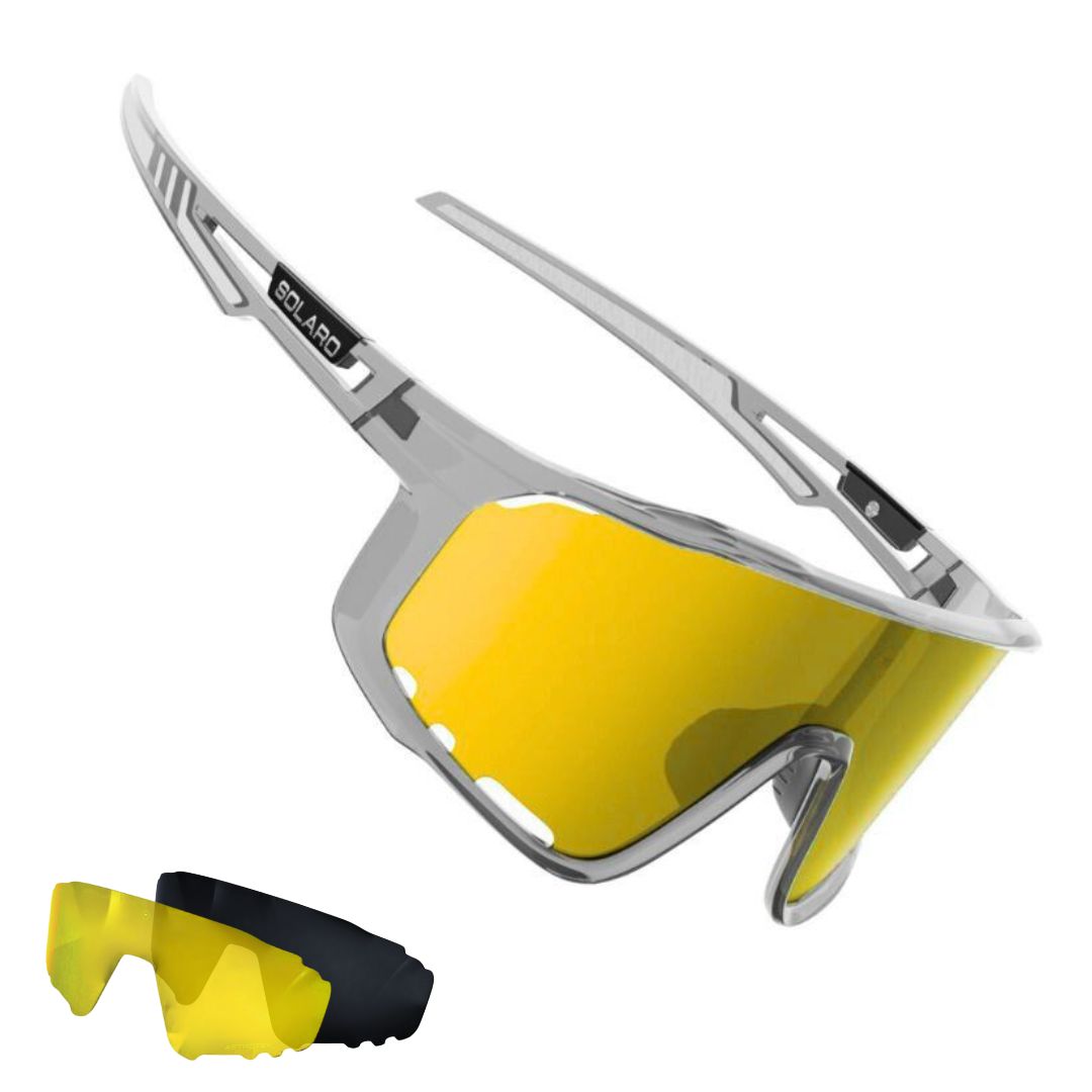 Solaro Shades Eclipse baseball sunglasses in 24K – sports eyewear for athletes.