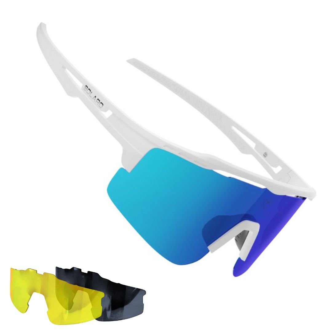 Solaro Shades Cosmos baseball sunglasses in Glacial Frost – sports eyewear for athletes.