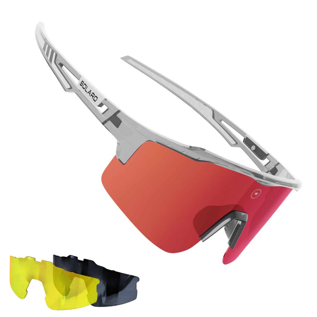Solaro Shades Cosmos baseball sunglasses in Blaze – sports eyewear for athletes.