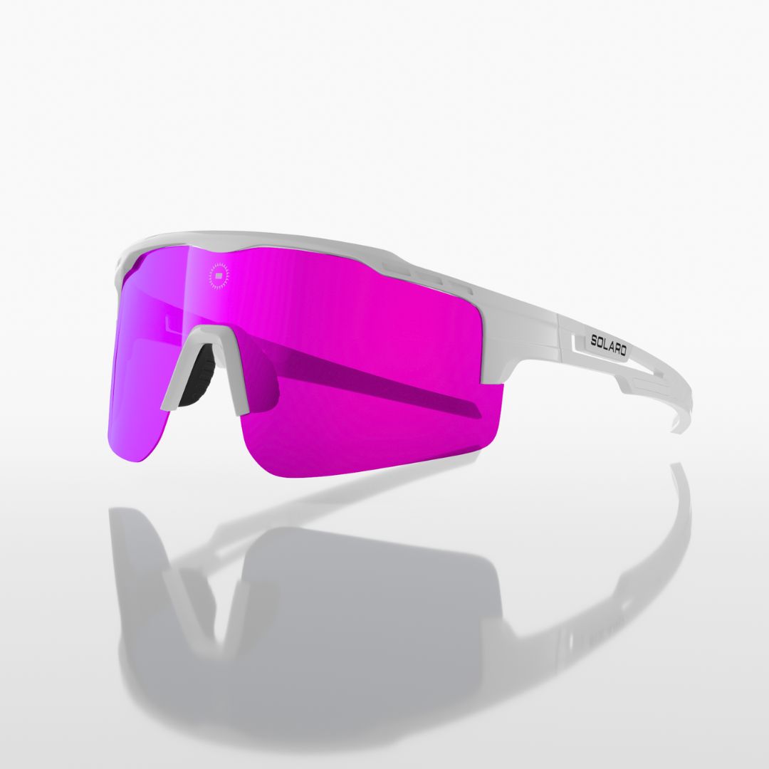 Solaro Shades Pink Flash baseball sunglasses sunglasses, softball sunglasses, pickleball sunglasses and running sunglasses for athletes who want the best sunglasses for their sport.