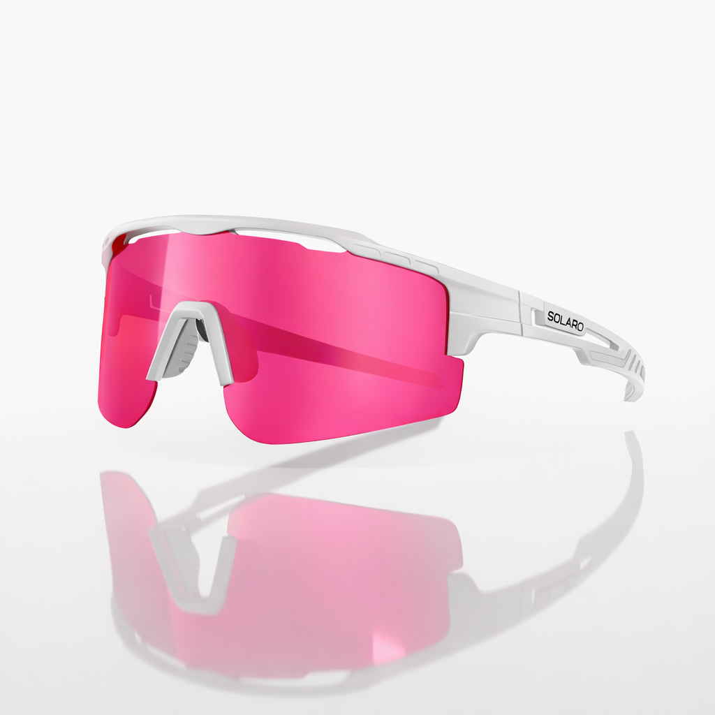 Solaro Shades Pink Flash baseball sunglasses sunglasses, softball sunglasses, pickleball sunglasses and running sunglasses for athletes who want the best sunglasses for their sport.