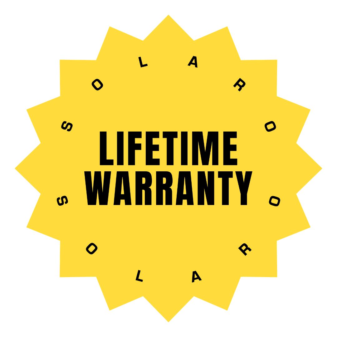 Solaro Shades Sunglasses Lifetime Warranty Badge