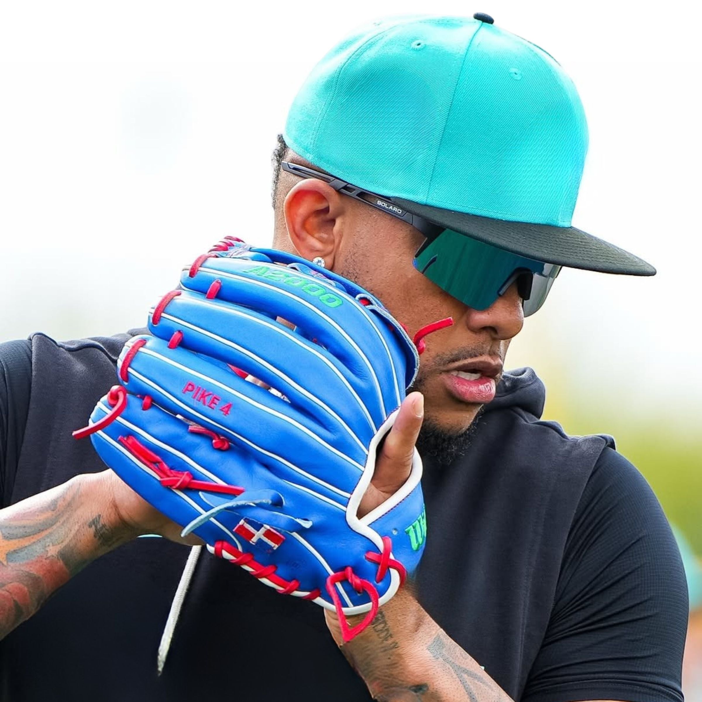 Ketel Marte of the Arizona Diamondbacks wearing Solaro SHades baseball sunglasses