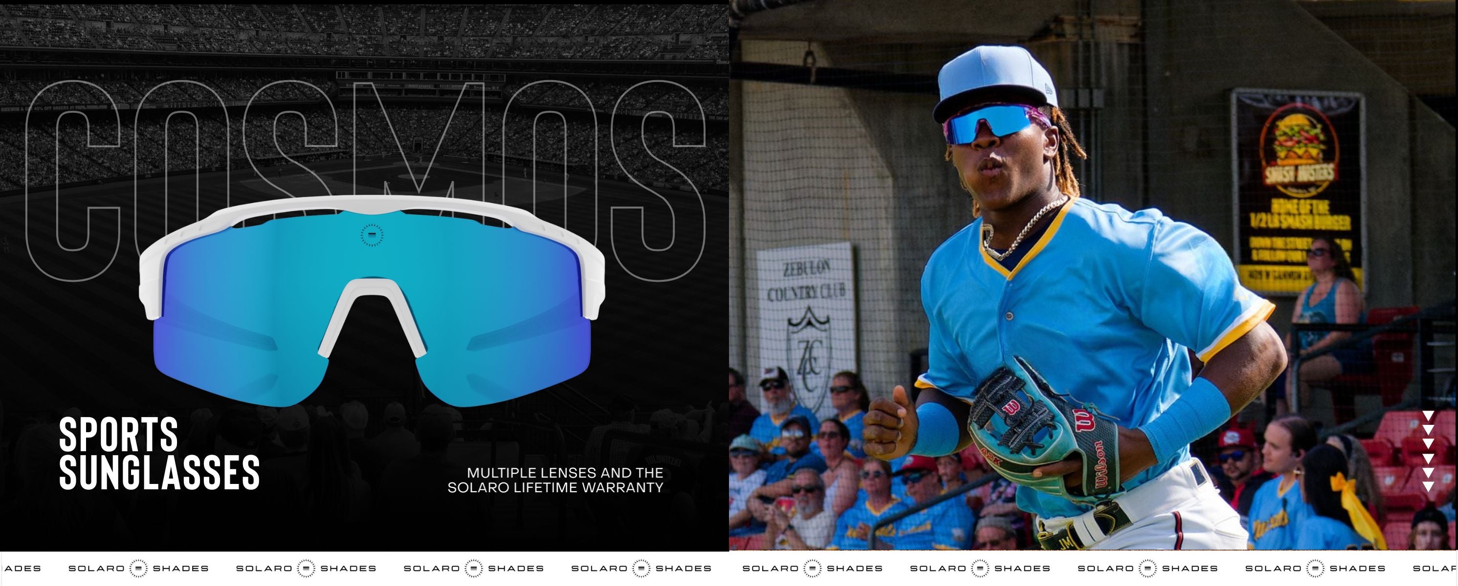 Jesus Made, the Milwaukee Brewers' #1 top prospect, wearing solaro shades cosmos baseball sunglasses during a baseball game.