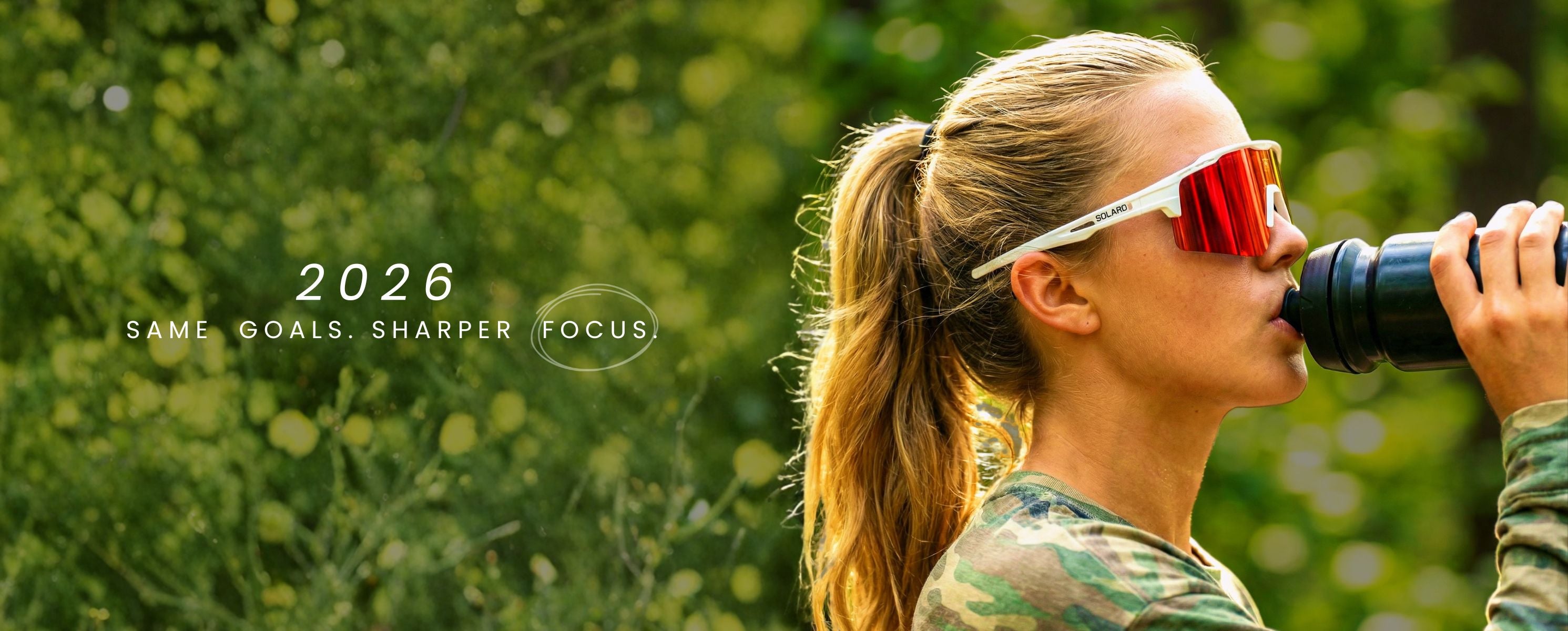 A runner wearing Solaro Shades running sunglasses for her sports sunglasses needs.