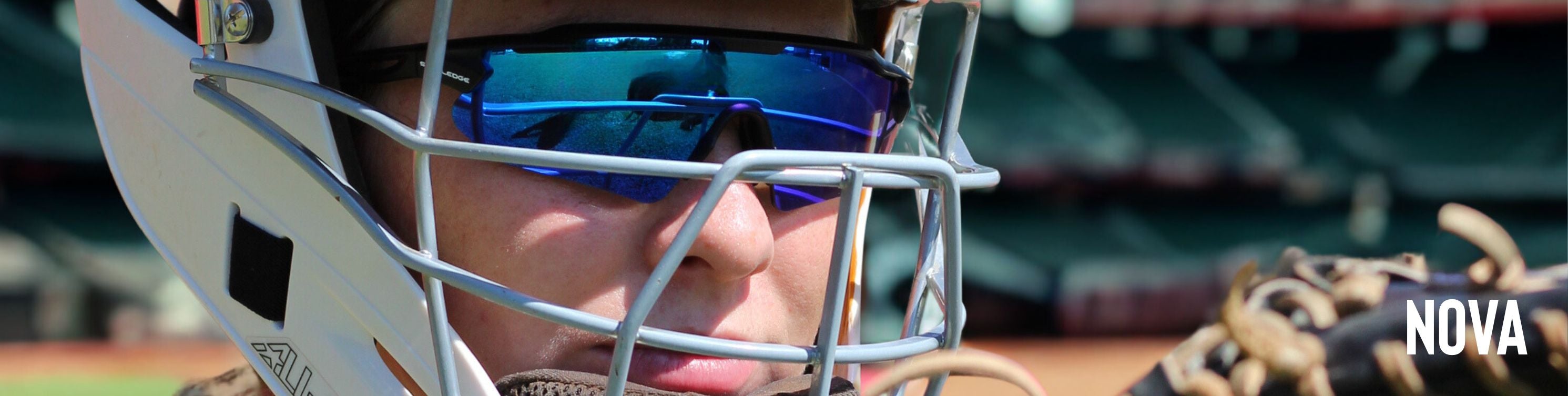 Solaro Shades baseball sunglasses in the Nova frame shape. Best sunglasses for catchers.