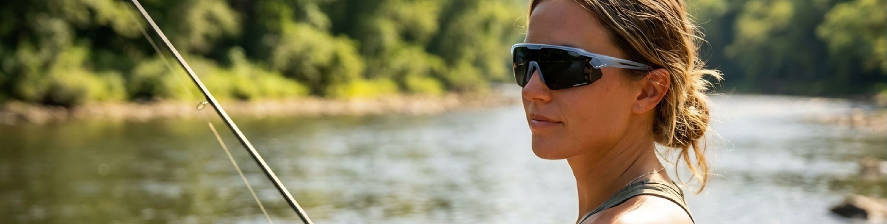 woman fishing in solaro shades fishing sunglasses