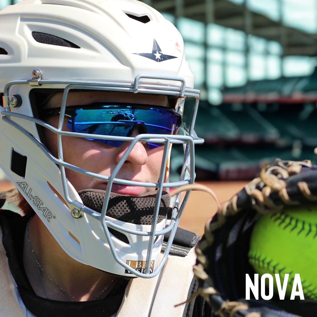 Solaro Shades baseball sunglasses in the Nova frame shape. Best sunglasses for catchers.