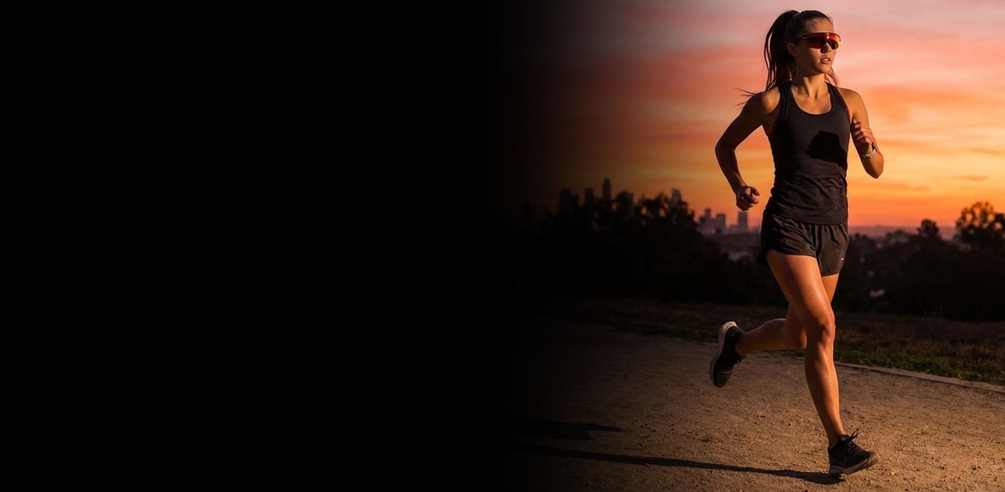 Woman on a run wearing Solaro Shades running sunglasses.