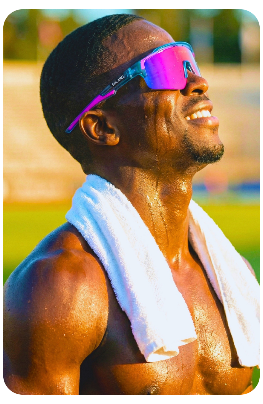 Athlete wearing Solaro sports sunglasses