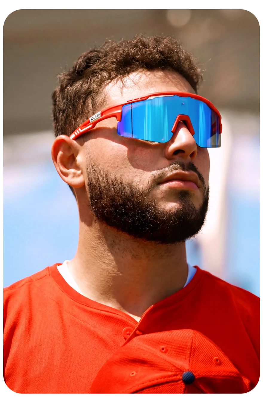 Athlete wearing Solaro sports sunglasses
