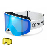 Solaro Shades ski goggles, the top-rated value in Ski Goggles according to expert skiing professionals.  These are the Glacial Drift color variation, which cost half of the competitors. 