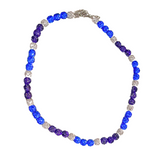 DRIPZ BEADED NECKLACE - Purple, Blue and White