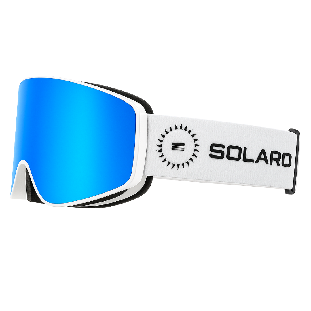 Solaro Shades ski goggles. Top rated Snow goggles with an interchangable lens for skiing at all times of day. Best snow goggles of 2025.