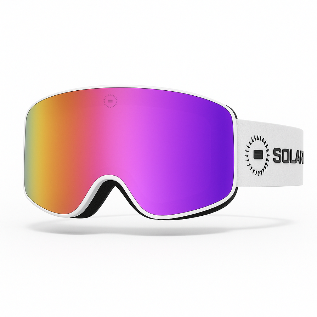 Solaro Shades ski goggles. Top rated Snow goggles with an interchangeable lens for skiing at all times of day. Best snow goggles of 2025.