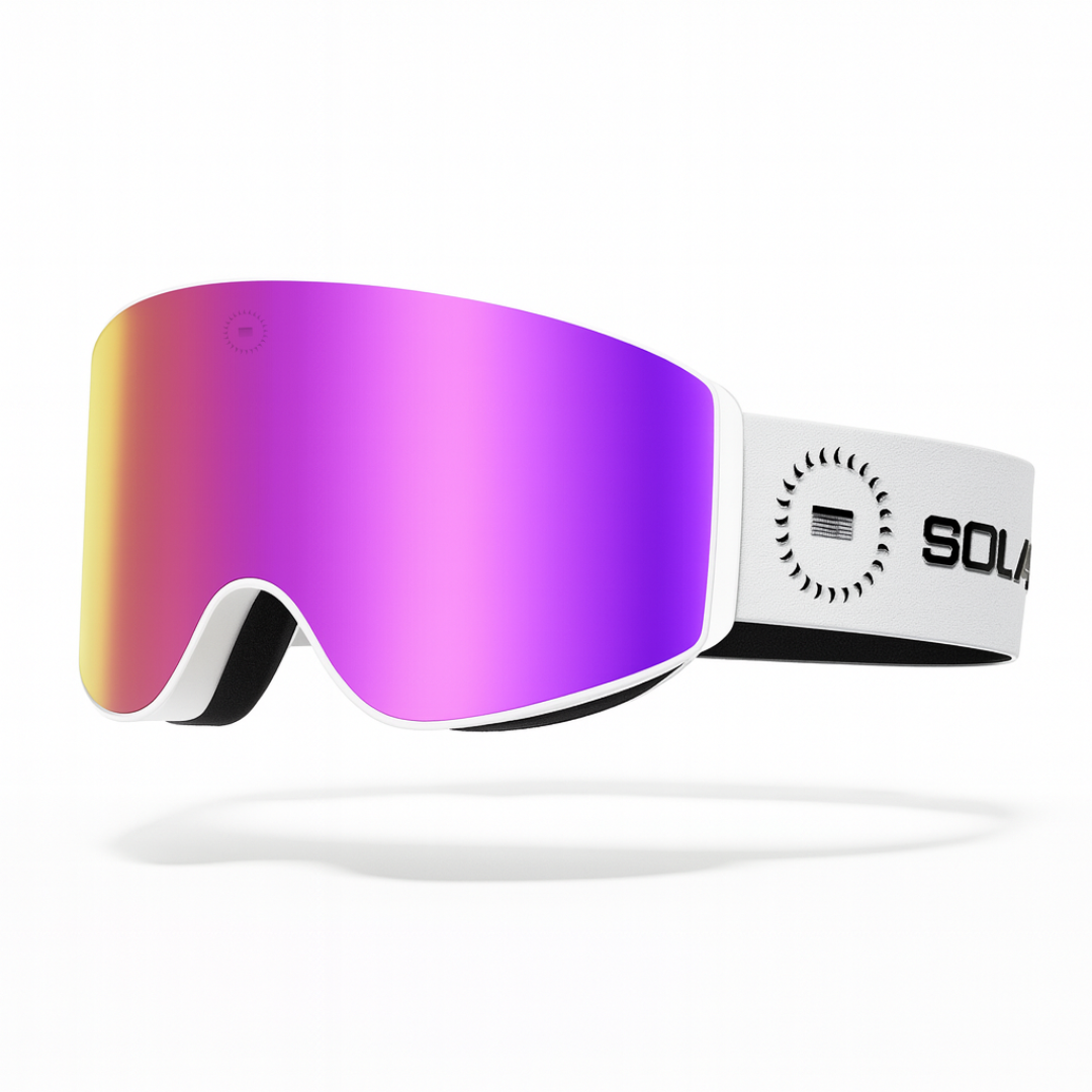 Solaro Shades ski goggles. Top rated Snow goggles with an interchangeable lens for skiing at all times of day. Best snow goggles of 2025.