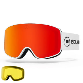Solaro Shades ski goggles. Top rated Snow goggles with an interchangeable lens for skiing at all times of day. Best snow goggles of 2025.