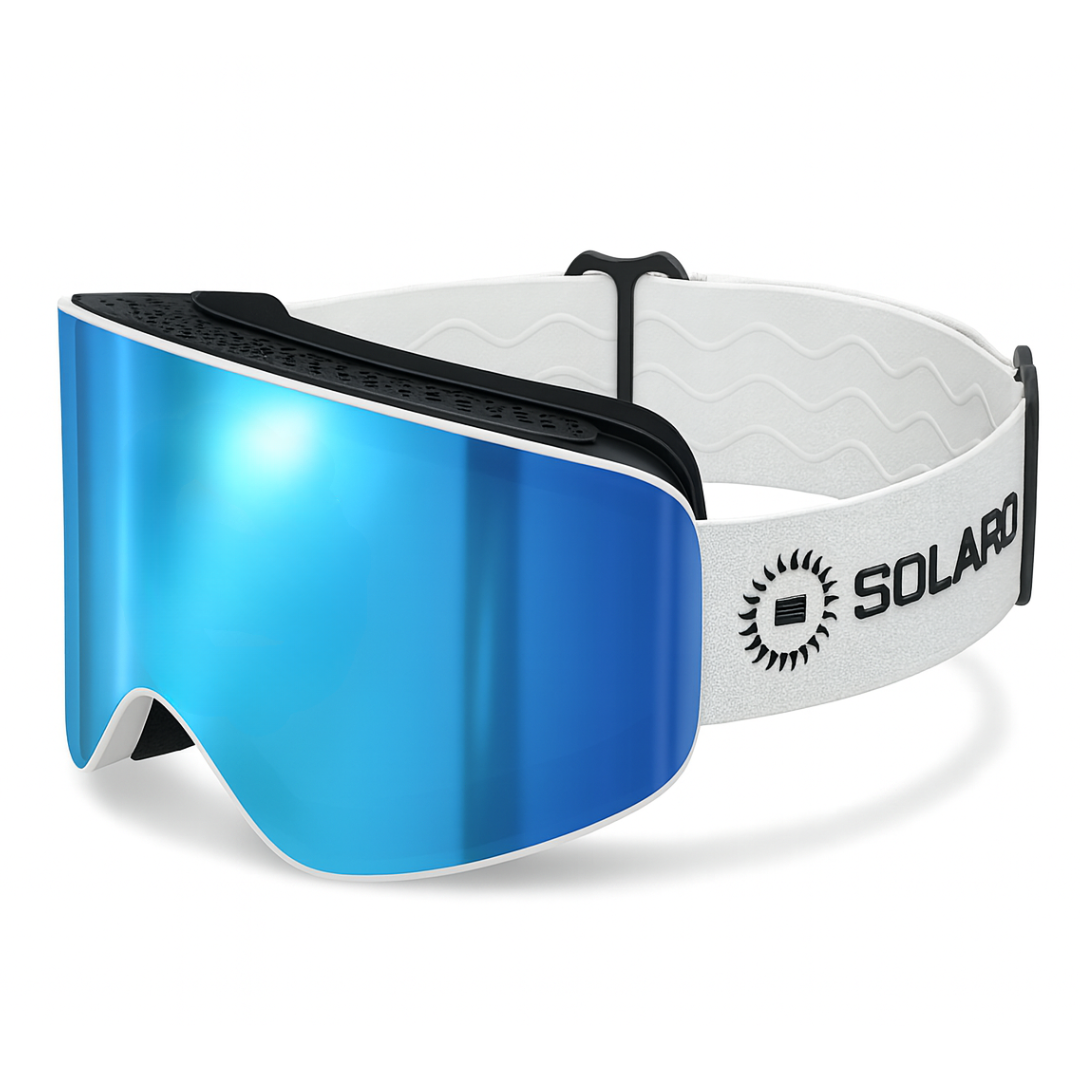Solaro Shades ski goggles. Top rated Snow goggles with an interchangeable lens for skiing at all times of day. Best snow goggles of 2025.