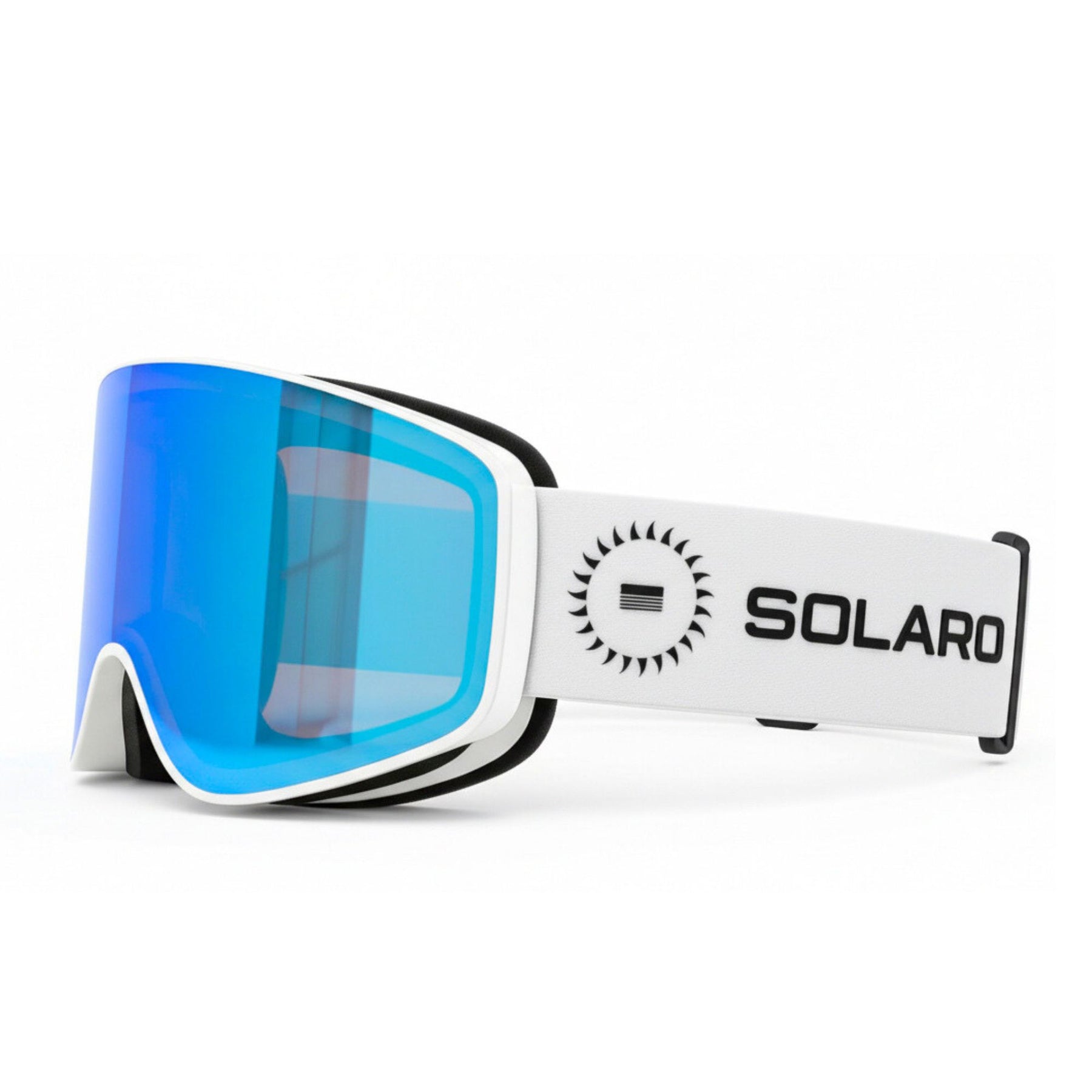 Solaro Shades ski goggles, the top-rated value in Ski Goggles according to expert skiing professionals.  These are the Glacial Drift color variation, which cost half of the competitors. 