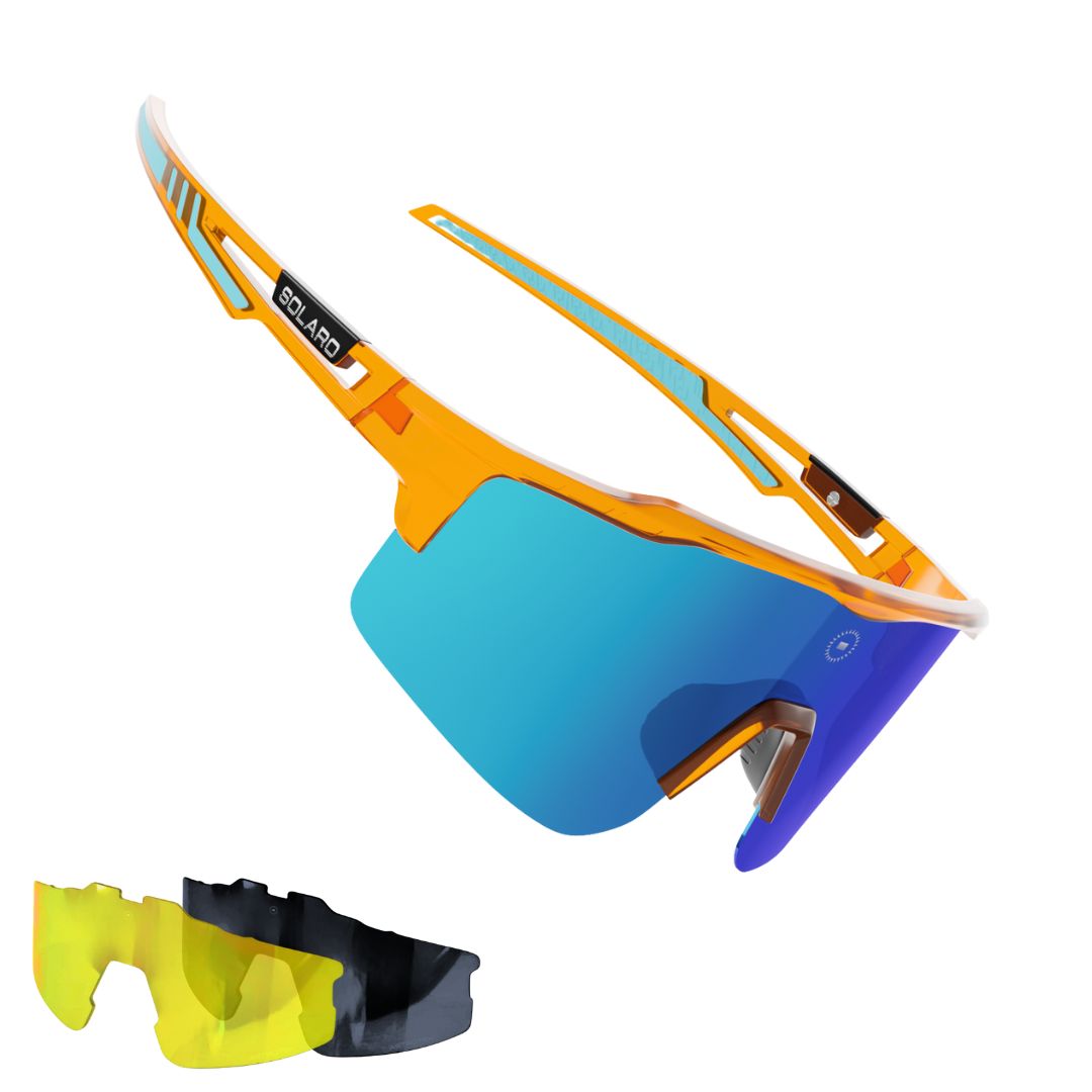 Solaro Shades Cosmos baseball sunglasses in Citrus Splash – sports eyewear for athletes