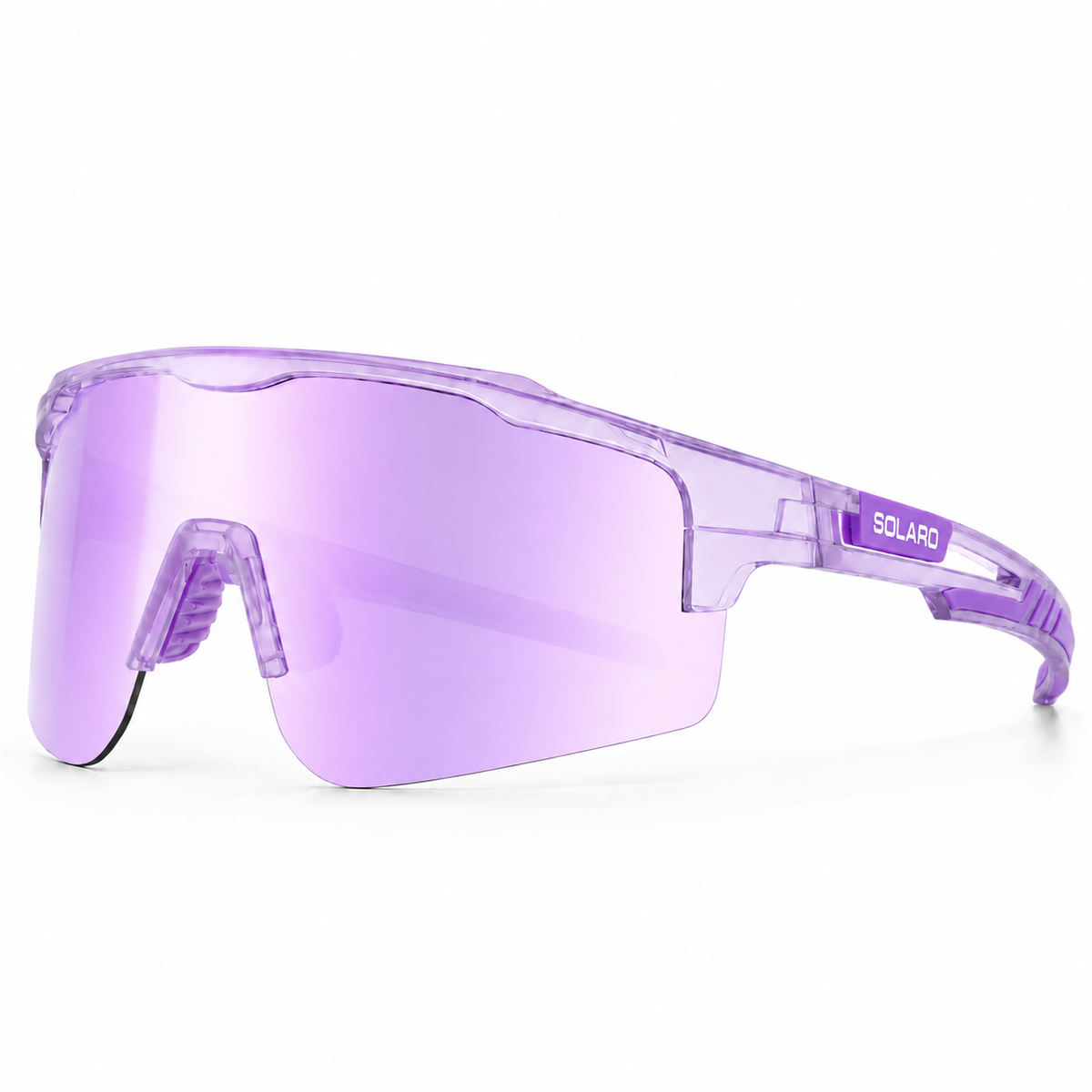 Solaro Shades Purple Crush baseball sunglasses sunglasses, softball sunglasses, pickleball sunglasses and running sunglasses for athletes who want the best sunglasses for their sport. Worn by LSU baseball and more. 
