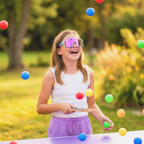 Kid wearing kids sunglasses from Solaro Shades youth sunglasses.