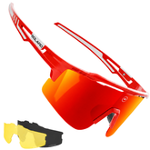 Red sports sunglasses by Solaro Shades, the top choice for baseball sunglasses, sports sunglasses, running sunglasses , and golf sunglasses. 