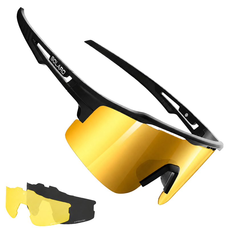 Solaro Shades Cosmos baseball sunglasses in Black Gold – sports eyewear for athletes. 