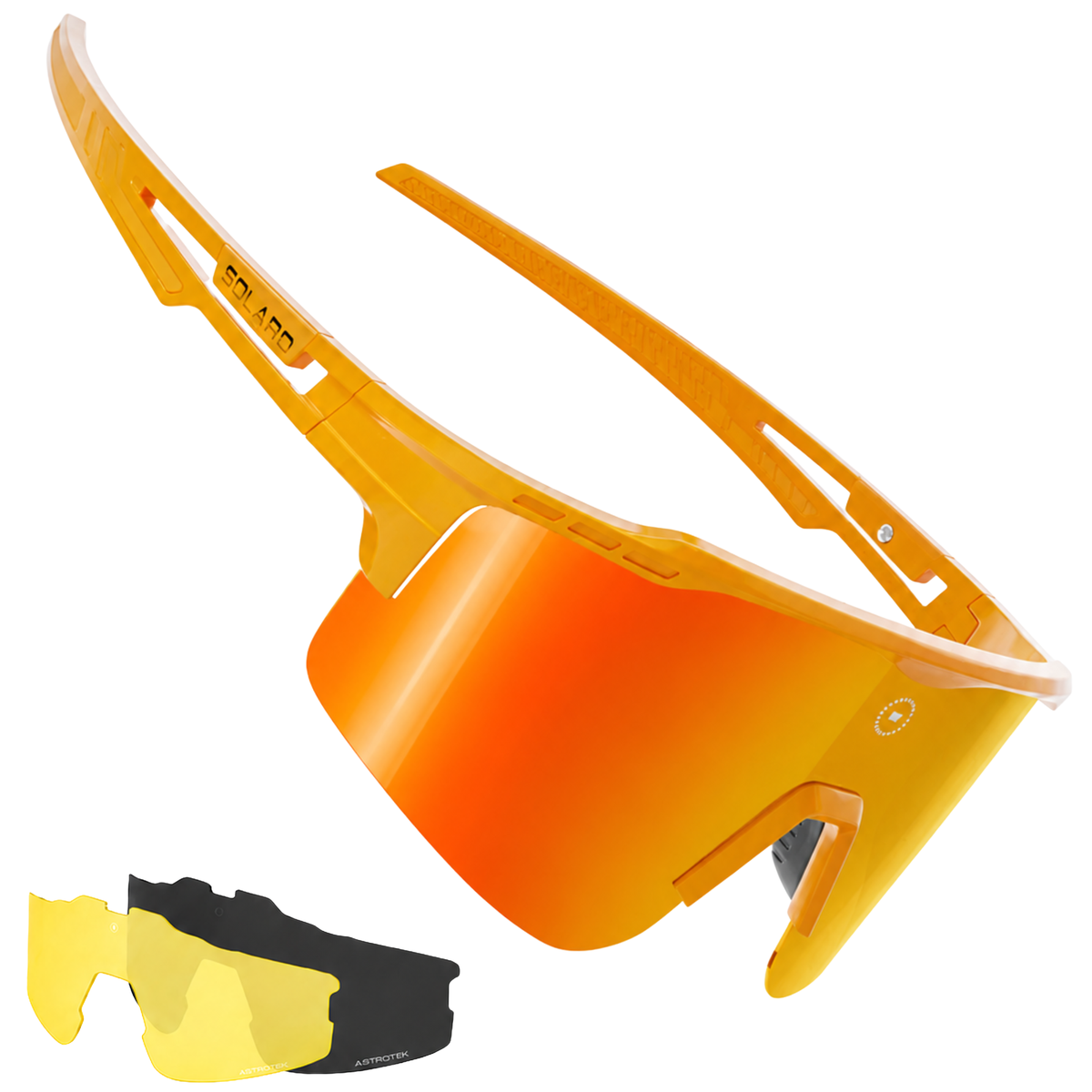 Solaro Shades Cosmos baseball sunglasses in Citrus Burst – sports eyewear for athletes. 