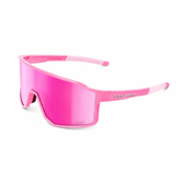 Solaro Shades Hot Pink Jr youth sports sunglasses with a reflective lens on a white background
