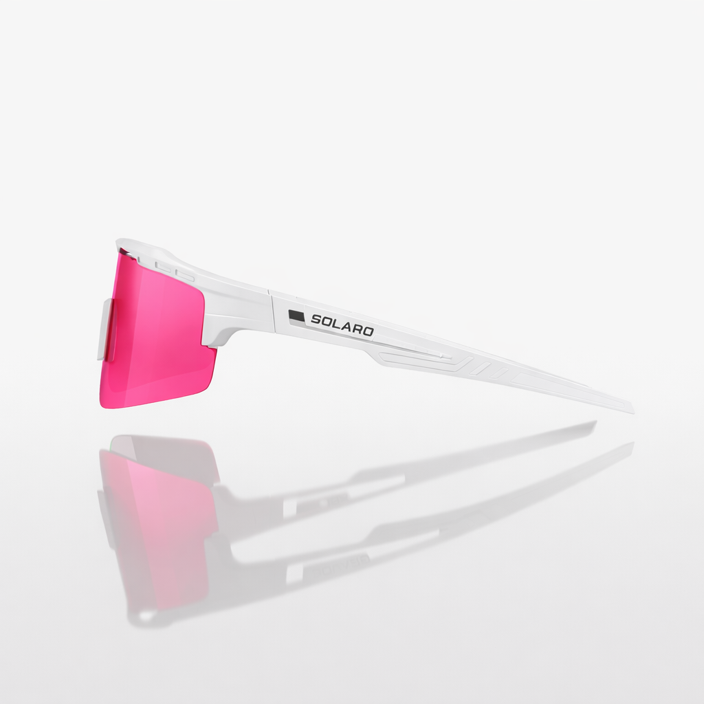 Solaro Shades Pink Flash baseball sunglasses sunglasses, softball sunglasses, pickleball sunglasses and running sunglasses for athletes who want the best sunglasses for their sport. 