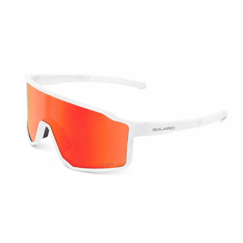 Solaro Shades white and red youth sports sunglasses for baseball, softball, running and more. Best youth sports sunglasses.