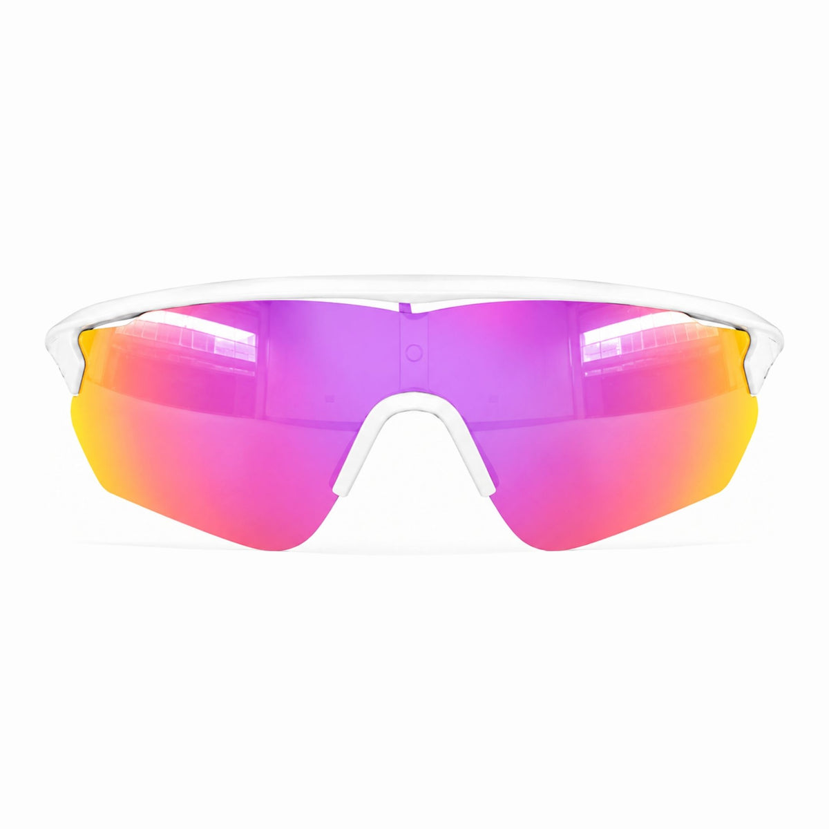Softball Sunglasses with pink lenses and interchangeable colored lenses on a white background
