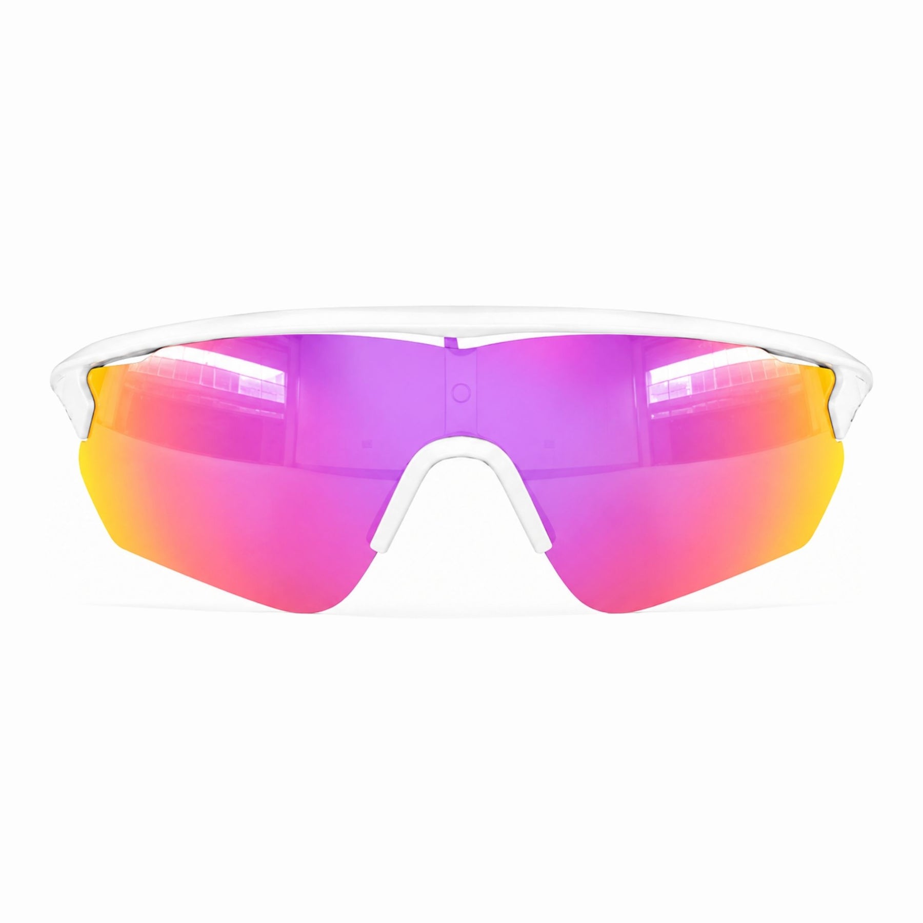 Softball Sunglasses with pink lenses and interchangeable colored lenses on a white background