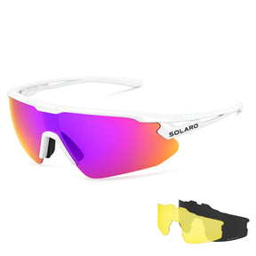 Softball Sunglasses with pink lenses and interchangeable colored lenses on a white background