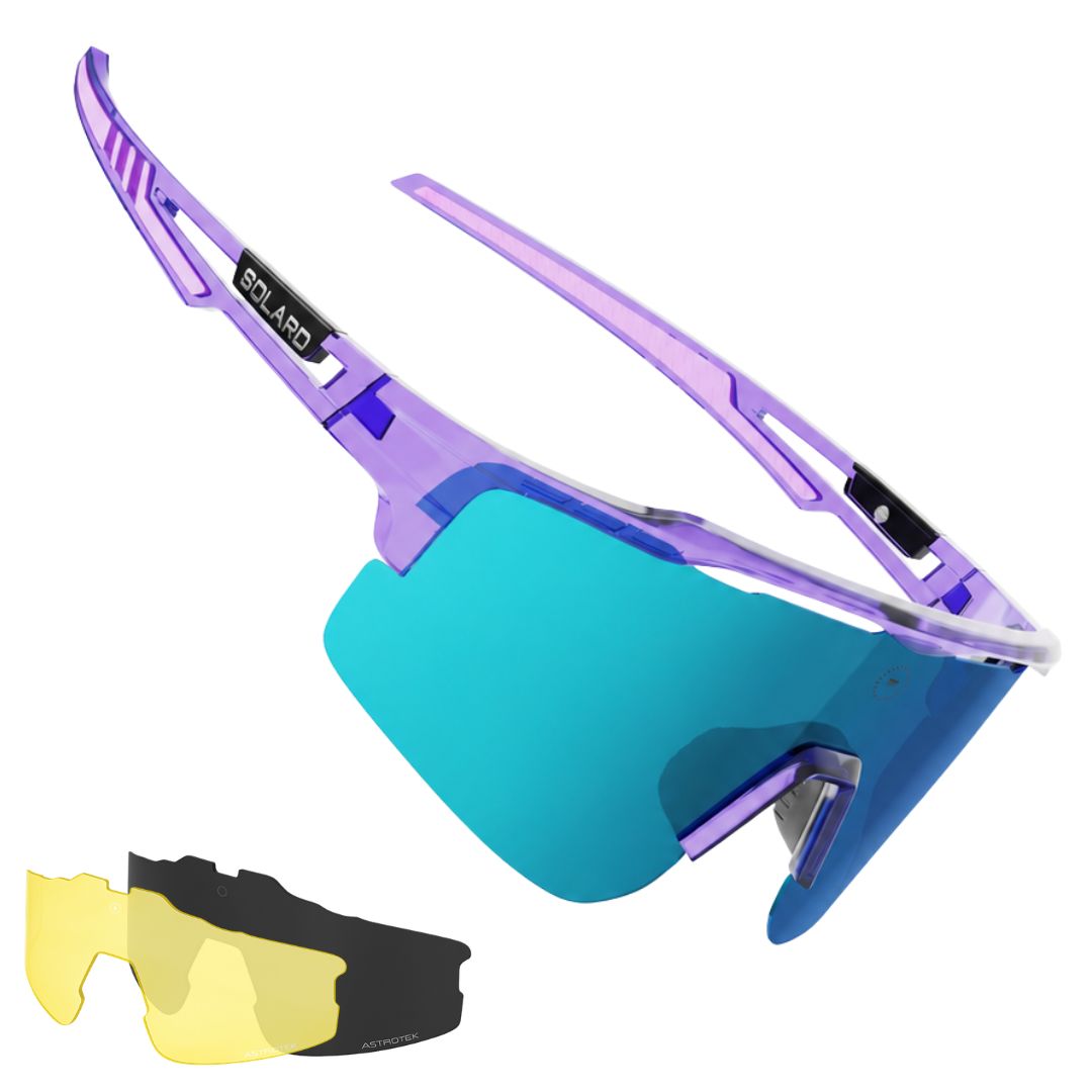 Solaro Shades baseball sunglasses brand purple splash sunglasses