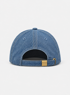 The Clubhouse Embroidered Baseball Cap in Denim
