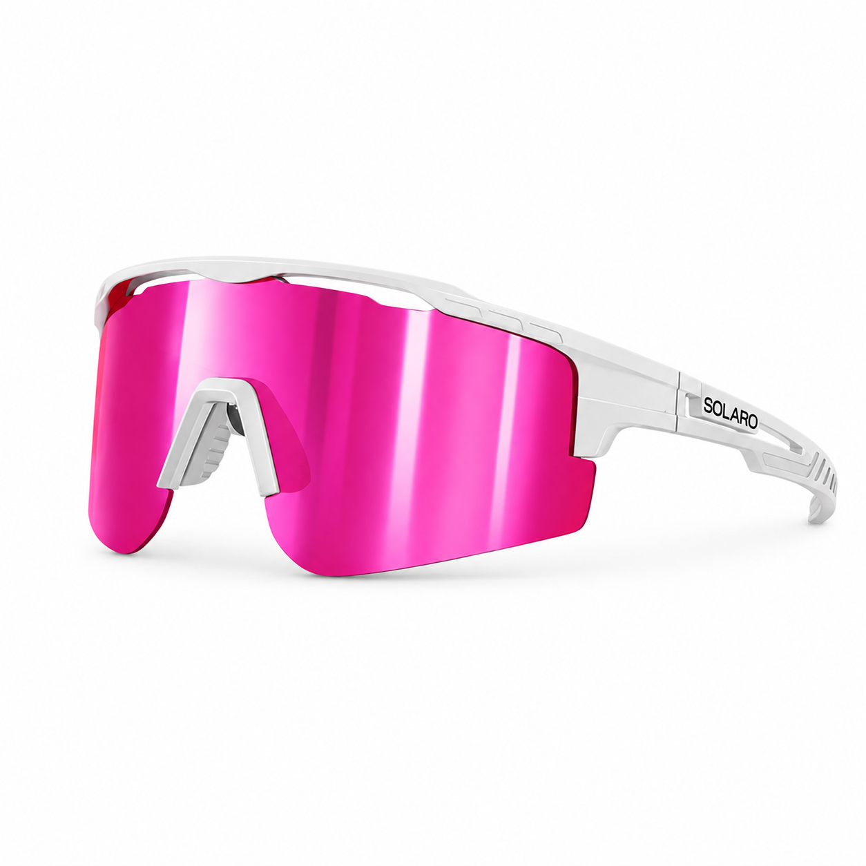 Solaro Shades Pink Flash baseball sunglasses, softball sunglasses, pickleball sunglasses and running sunglasses for athletes who want the best sunglasses for their sport. 