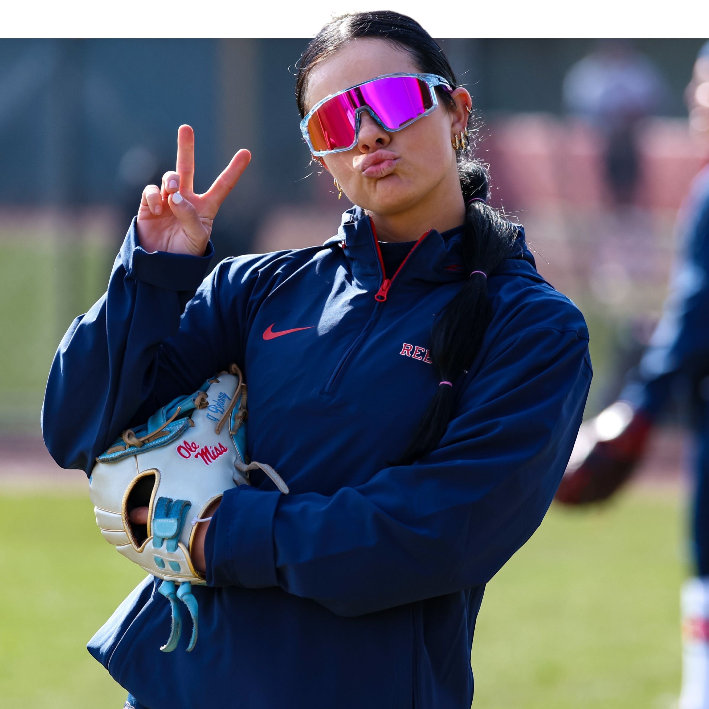 Solaro Shades baseball sunglasses and softball sunglasses worn by Ole Miss athlete.