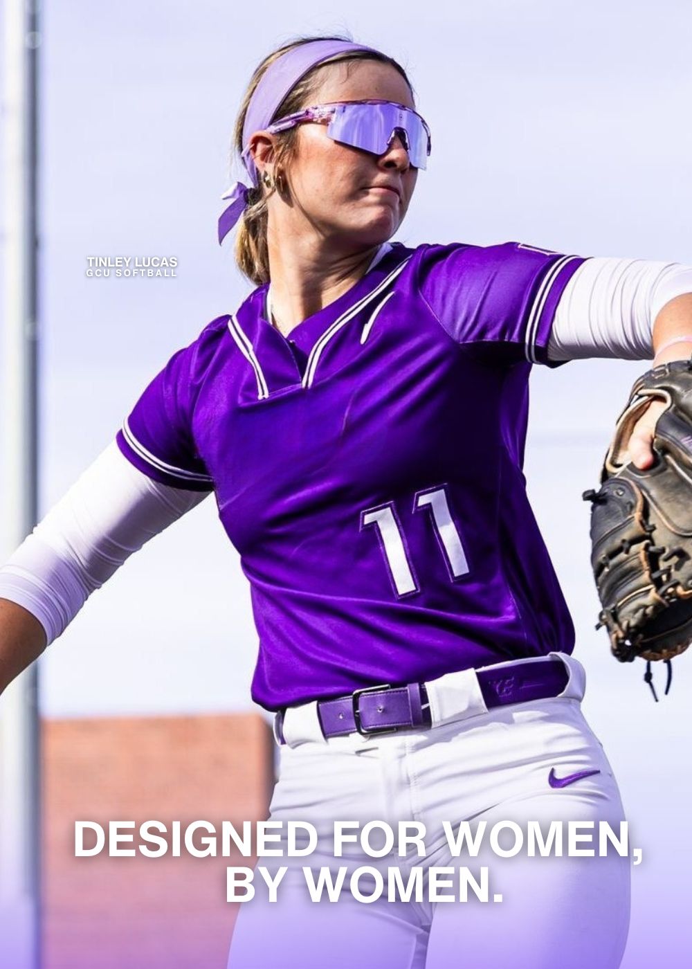 Tinley Lucas of Grand Canyon University softball wearing Solaro Shades softball sunglasses. 