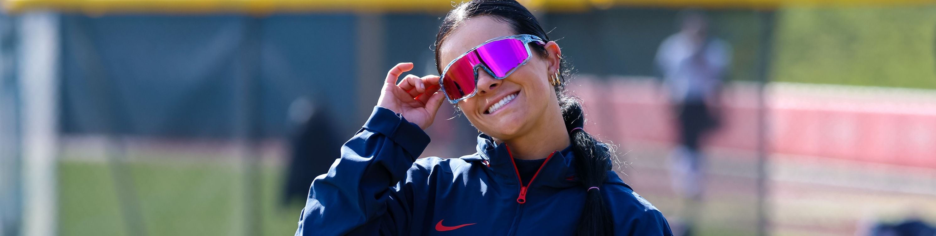 Taylor Strain of Ole Miss Softball wearing Solaro Shades baseball sunglasses
