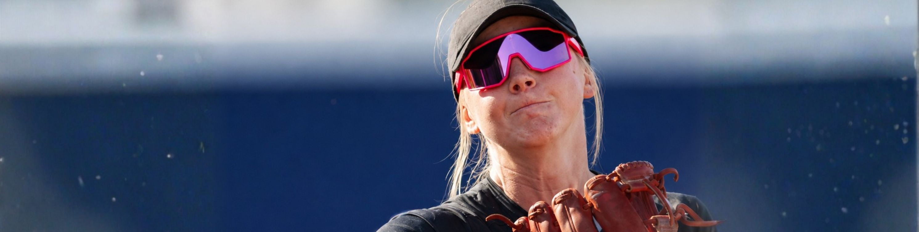 Hailey Toney of Texas Tech Softball wearing Solaro Shades Plutos Softball Sunglasses