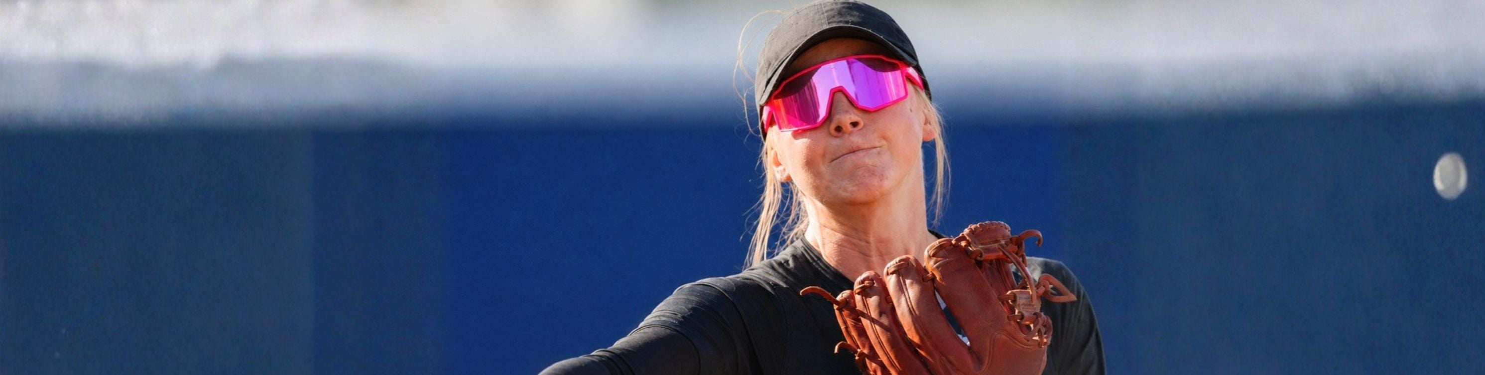 Haley Toney of Texas Tech softball wearing Solaro Shades baseball sunglasses. 