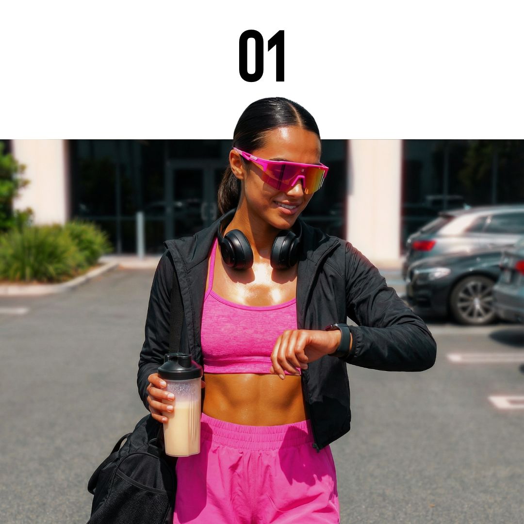 Athlete wearing Solaro Shades running sunglasses. 