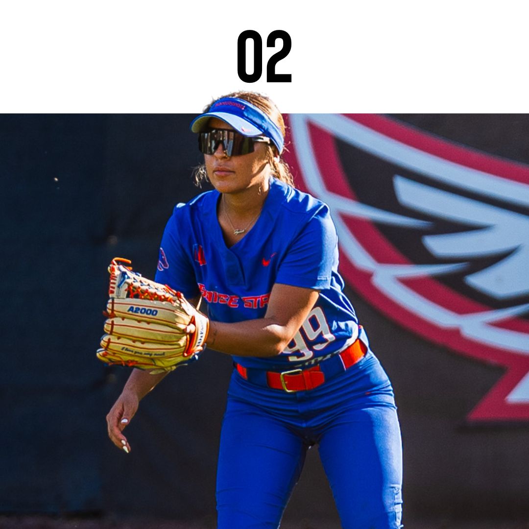 Sophia Romero of Boise State softball playing in Solaro Shades softball sunglasses.