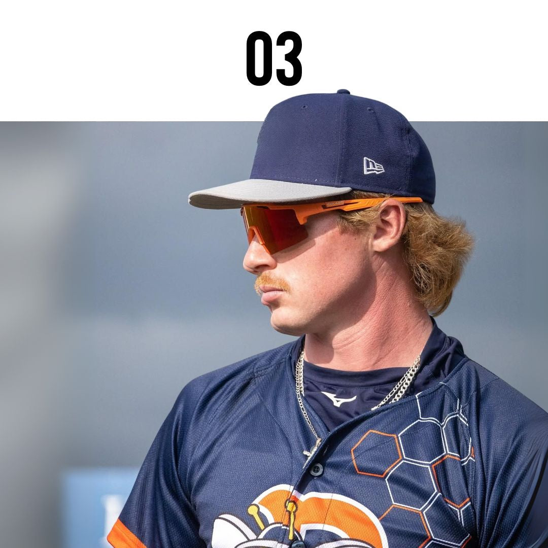 Athlete in Solaro Shades baseball sunglasses. 
