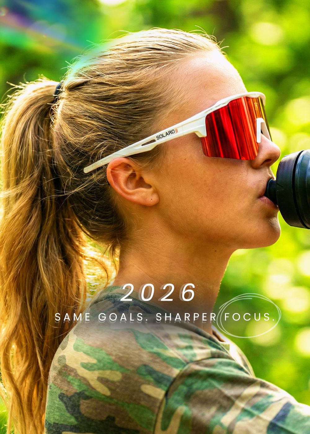 A runner wearing Solaro Shades running sunglasses for her sports sunglasses needs. 