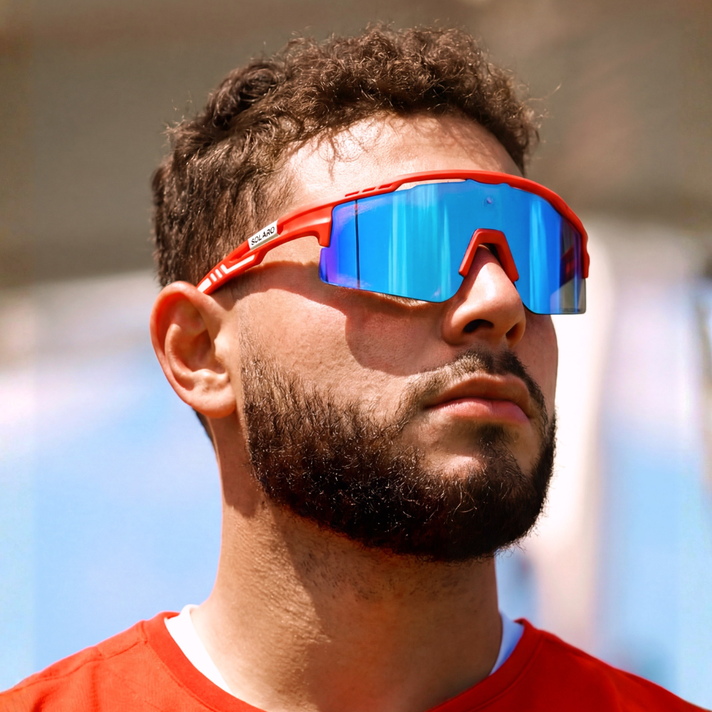 Baseball sunglasses from Solaro Shades worn by Wilyer Abreu of the Boston Red Sox.