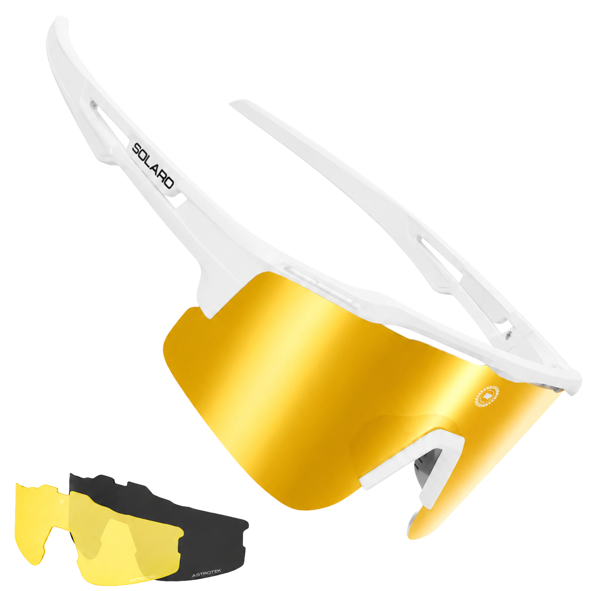White and gold solaro shades sunglasses  - the leading choice for baseball sunglasses.